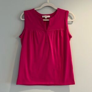 Women’s Loft v neck sleeveless shirt. Size Small. Pink color.